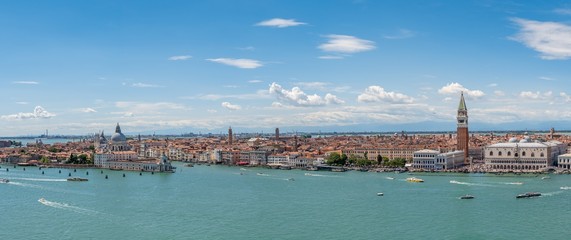 Aerial view on Venice city in Italy.
