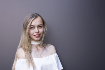 Woman portrait with dark background