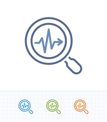 Magnfier & Pulse - Contrast Dash Icons . A professional, pixel-aligned icon .