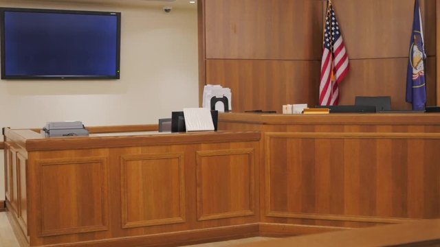 Pan Of Courtroom From The Jury Box.