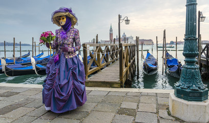 Venice carneval mask with roses