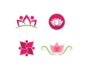 Lotus flowers design logo Template