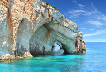 Blue caves on Zakynthos island - Greece