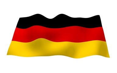 Flag of Germany. Wide format 3D illustration. State symbol of the Federal Republic of Germany. 3D rendering
