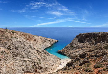 Fototapeta na wymiar Seitan beach on Crete island- Greece