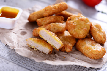 Chicken nuggets studio shot