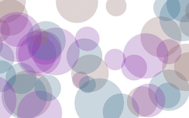 Multicolored translucent circles on a white background. Green tones. 3D illustration