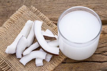 delicious pieces of coconut on the table
