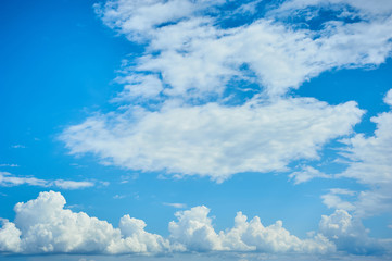 Beautiful sky with clouds. Nature composition. Place for text