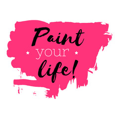 Vector hand drawn pink, rose, magenta watercolor texture isolated on white background. Grunge abstract frame template with dry brush stains, strokes, splash, blots. Paint your life. Poster design.