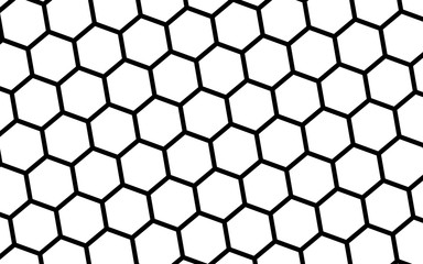 Black honeycomb on a white background. Isometric geometry. 3D illustration