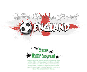 Flag of  England and football fans