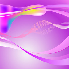 abstract pink waves, lines,  on a grey