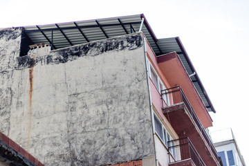 architectural outdoor shoot from an old building - dirty walls