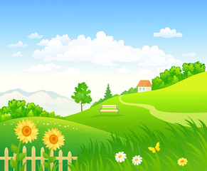 Fototapeta premium Summer country day