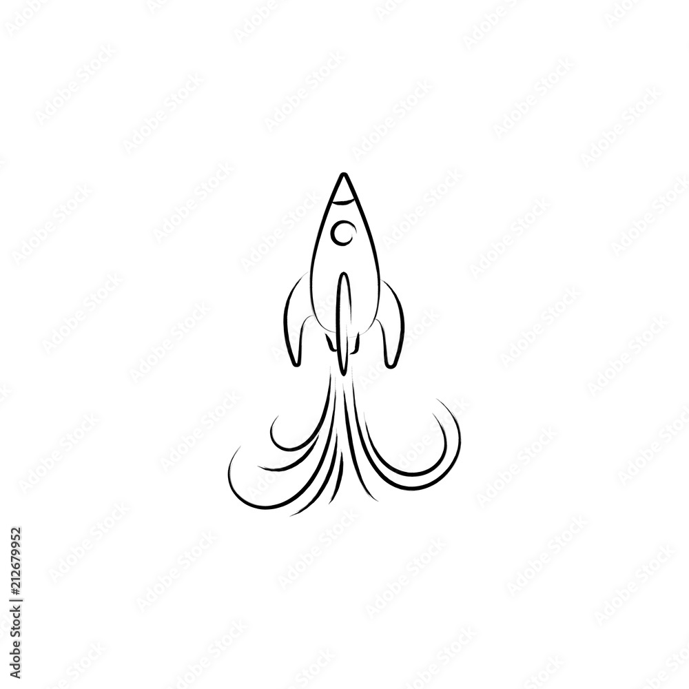 Poster rocket icon. element of idea icon for mobile concept and web apps. sketch style rocket icon can be u