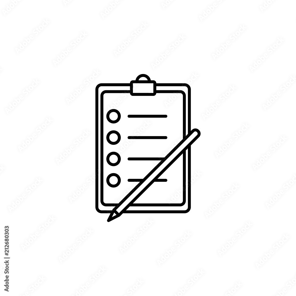 Poster tests icon. element of education icon for mobile concept and web apps. thin line tests icon can be u