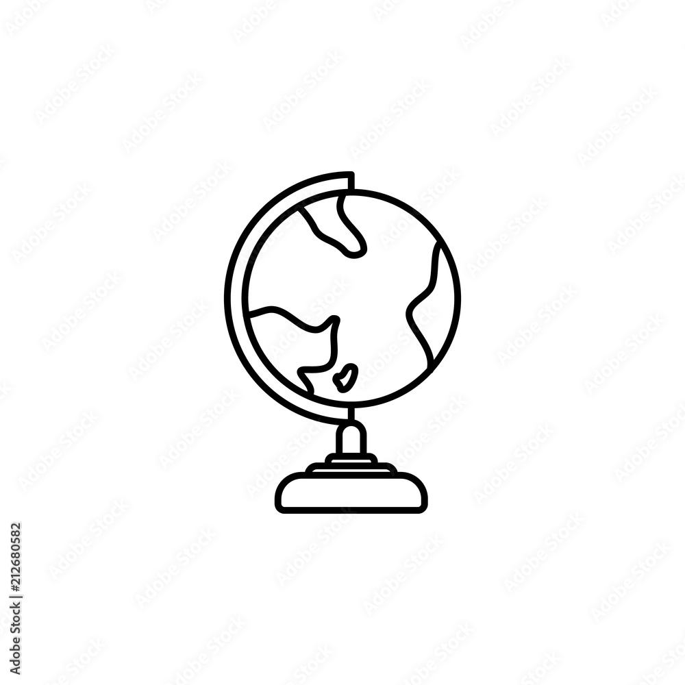 Poster globe icon. element of education icon for mobile concept and web apps. thin line globe icon can be u