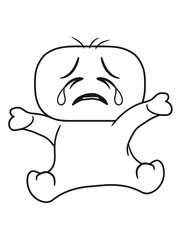klein sitzend kind gesicht kopf traurig weinen heulen tränen unglücklich depressiv clipart comic cartoon