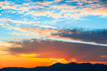 Beautiful sunset  at the evening