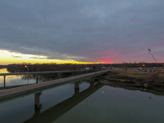 River backed with a gorgeous sunset