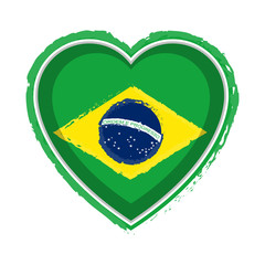 Heart shaped flag of Brazil