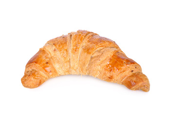 fresh yummy croissant on white background