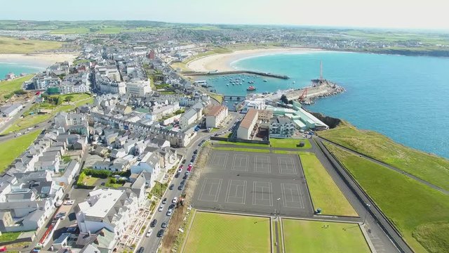 Portrush harbour Irish Sea Atlantic Ocean Ireland Coastline