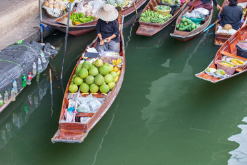 Damnoen Saduak Floating Market near Bangkok in Thailand
