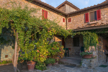 Fototapeta na wymiar Tuscan farmhouse, Chianti region, Italy