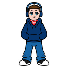 Cartoon Male Teenager