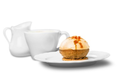 Sweet desserts isolated on white