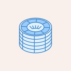 stack of game chips icon. Element of casino icon for mobile concept and web apps. Field outline stack of game chips icon can be used for web and mobile