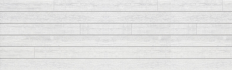 Panorama of White wood wall pattern and background