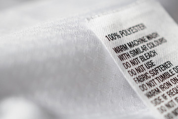 Polyester fabric Clothing label with laundry instructions
