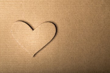 Cardboard Heart. Love Concept