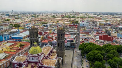 Deurstickers Beautiful aerial view of the city of Puebla Mexico © Gian