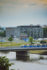 Naklejka premium Beautiful cityscape in summer