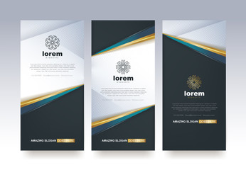 Vector set packaging templates nature luxury or premium products.logo design with trendy linear style.voucher discount, flyer, brochure.book cover vector illustration.greeting card background.