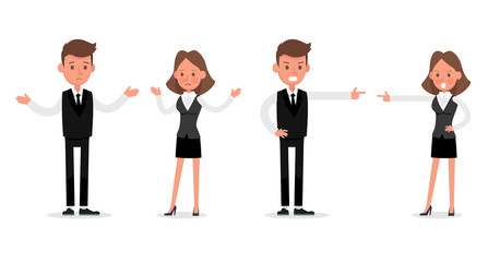 Set of Businessman and Businesswoman character vector design. no20