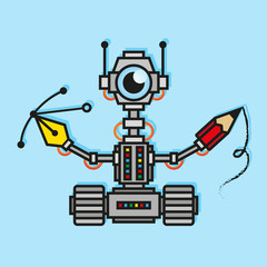 Robotic Creative Concept. vector illustration