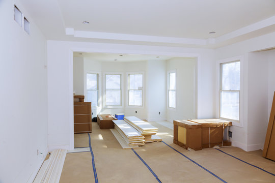 Construction building industry new home construction interior drywall tape and finish details
