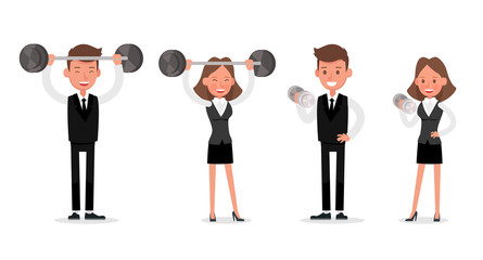 Set of Businessman and Businesswoman character vector design. no30