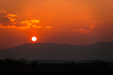 sunset in the mountains