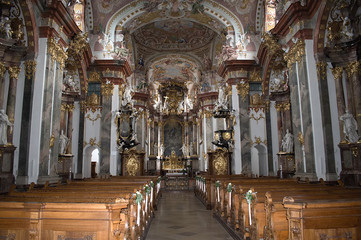Obraz premium Innenansicht Kirche Stift Wilhering