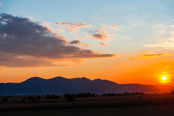 Clouds at the sunset