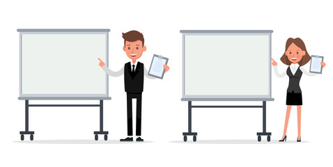 Set of Businessman and Businesswoman character vector design. no41