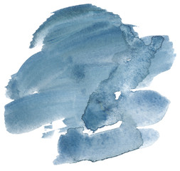 blue watercolor stain design element, with a paper texture hand-drawn