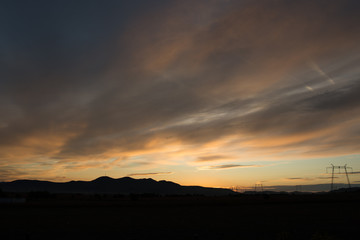 sunset in the mountains