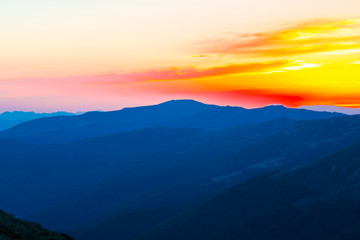 Sunset in the mountains